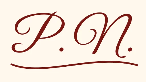 Initiales « P. N. » du Père Noël, avec paraphe