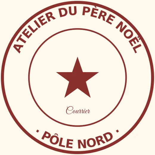 Tampon rond « Atelier du Père Noël · Pôle Nord »